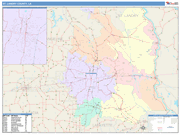 St. Landry County Wall Map Color Cast Style